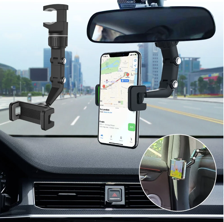 SOPORTE PARA CELULAR RETROVISOR 360°